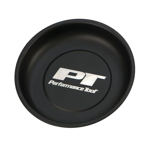 Performance Tool W1280 2-Piece Magnetic Parts Tray Set, Black | Holds screws and bolts sideways or upside down. Rubber coating prevents scratches. 4 and 5-1/2 inch trays