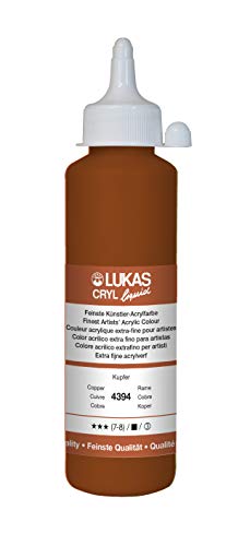 Lukas Cryl Liquid Soft Body Acrylic Paints for Painting - Professional Low Viscosity - 250 ml Bottle Copper - color: Copper