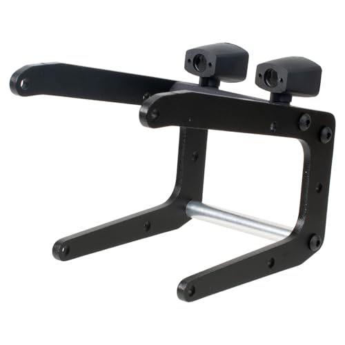 RC Car Aluminum Front Bumper w/Lighting for Tamiya Bullhead ClodBuster 4x4x4 Monster Truck Car Upgrade Parts (Black) - color: Black