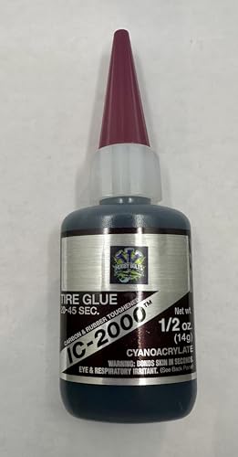 Bob Smith IC-2000 Tire Glue, Cyanoacrylate, 1/2 oz, 20-45 Sec Bond Time, Heat Resistant, Hobby Bolts, BSI. CA Glue, Made in The USA!