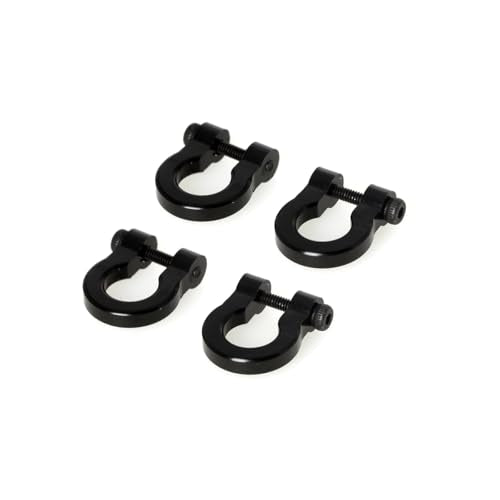 LCX 1/10th RC Crawler Car 4PCS Aluminum Bumper Tow Shackle Set for TRX4 TRX6 SCX10 II SCX10 III SCX10 PRO Gen7 Gen8 Gen9, Upgrades Parts Accessories (Black - CNC) - color: Black - Cnc