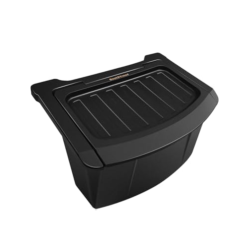 BestEvMod Rear Center Console Organizer for 2026 2025 Tesla Model Y Juniper | Trash Can with Lid Cover Rear Bin Backseat Storage Box Anti-Slip - size: 1 PCS - Console Organizer