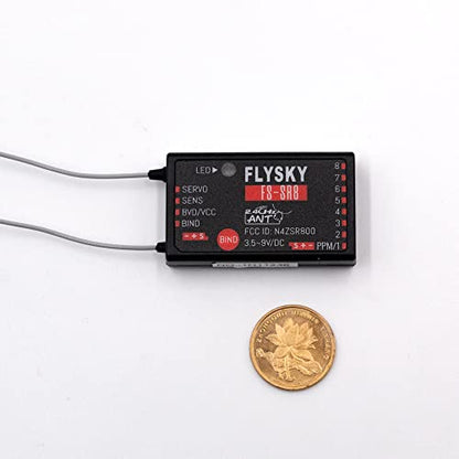 Flysky FS-SR8 Receiver, 2.4GHz 8 Channel Remote Control Receiver Compatible with Flysky FS-ST8 RC Transmitter for RC Cars, Boats and Helicopters (FS-SR8 Receiver) - style: FS-SR8 Receiver