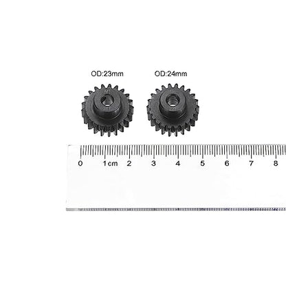 HARFINGTON Mod 1 M1 Pinion Motor Gear Set 2pcs 21T 22T Fit 5mm RC Motor Shaft M1 Pitch Gears for RC Car, with Hex Key - style: 21T 22T