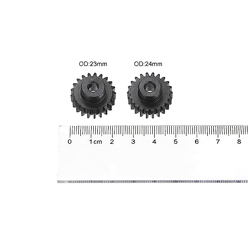 HARFINGTON Mod 1 M1 Pinion Motor Gear Set 2pcs 21T 22T Fit 5mm RC Motor Shaft M1 Pitch Gears for RC Car, with Hex Key - style: 21T 22T