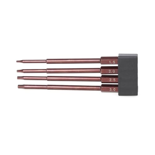 LCX Racing 4pc 1/4" Metric Hex Bit Set, Electric Screwgun, Power Drill RC Hobby RC Model RC Truck (1.5 2.0 2.5 3.0mm)