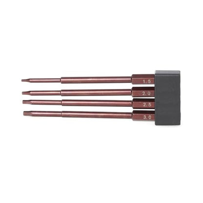 LCX Racing 4pc 1/4" Metric Hex Bit Set, Electric Screwgun, Power Drill RC Hobby RC Model RC Truck (1.5 2.0 2.5 3.0mm)