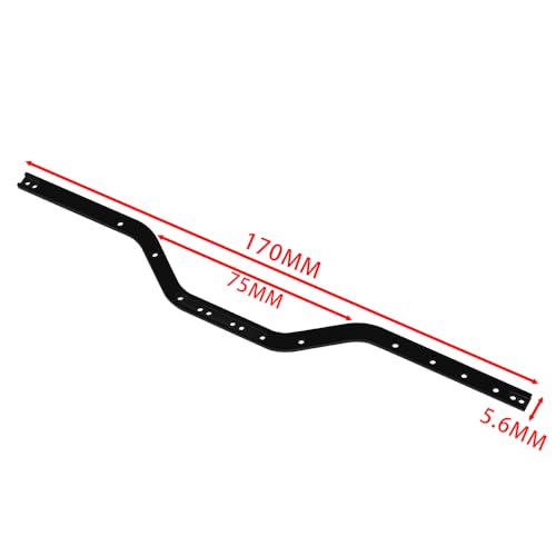 Black Coating Brass Chassis Frame Rails for 1/24 RC Crawler Axial SCX24 Upgrades (Bronco/JLU/C10/Deadbolt)