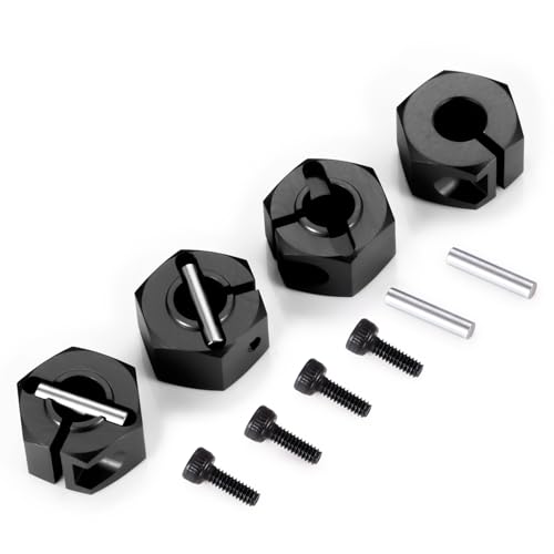 Wheel Hex Hub 12mm for Tra-xxas 1:16 Mini Maxx 4WD XRT VXL-3S Monster | Truck Upgrades Black Aluminum 7075 Alloy Adapters - color: Black