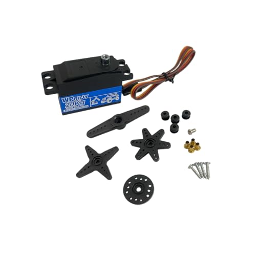20kg Metal Gear high Torque Robotic arm Digital Standard servo Motor for Drift Cars, Flat Racing Cars, and Robots (Blue) - style: 20kg