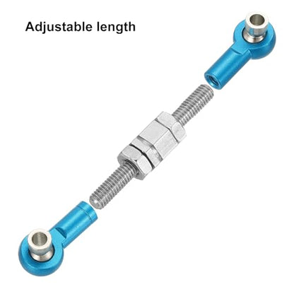 MECCANIXITY 4 Pcs Steering Servo Turnbuckle Rod RC Aluminum Alloy Linkages for HSP 1/10 94123 On-Road RC Car (Blue, 38mm) - color: Blue, size: 38mm