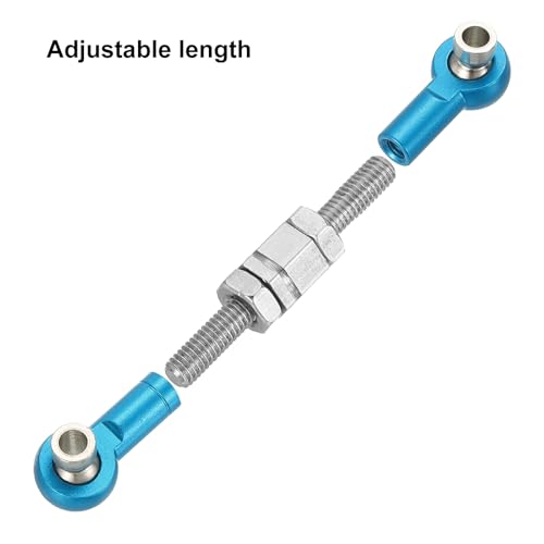MECCANIXITY 4 Pcs Steering Servo Turnbuckle Rod RC Aluminum Alloy Linkages for HSP 1/10 94123 On-Road RC Car (Blue, 38mm) - color: Blue, size: 38mm