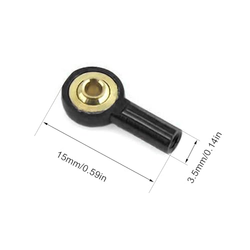 kingsea 10 Pcs Steering Linkage Tie Rod End M2 Ball Joint Linkage Tie Rod End for RC Car Boat Truck, Black - color: Black