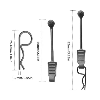 20pcs HobbyPark Universal RC Car Body Clips and Retainer for All 1/10 1/12 Scale Arrma Traxxas Axial SCX10 Losi Redcat HPI Exceed Scale Models Black Pins - size: 1.2mm Rod Black Clips