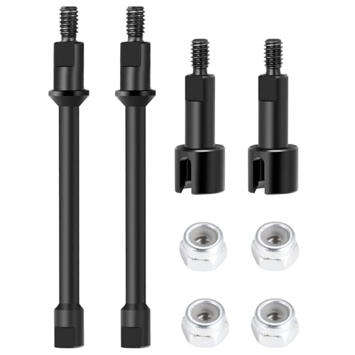 Que-T Heavy Duty Steel CVD Driveshafts Standard Length Front Rear Drive Shafts for 1/30 Axial Scx30 RC Crawler Car - size: Standard Length