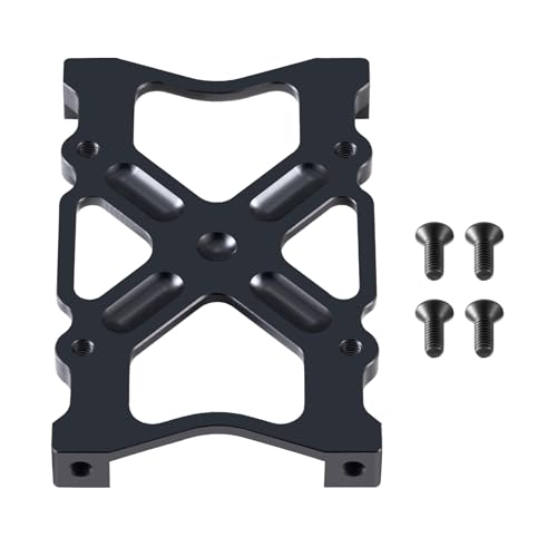 Aluminum Chassis Brace Beam Mount Fixed Bracket Plate for 1/10 Axial SCX10 RC Crawler Car Upgrade Accessories (Black) - color: Black