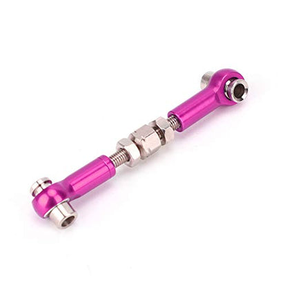 6 Pcs Adjustable Servo Links Tie Rod Set High Precision Aluminum Alloy RC Car Accessories for 1/10 1/12 Buggy Touring Drift Cars Red Purple Black Dark Blue Light Blue (Purple) - color: Purple