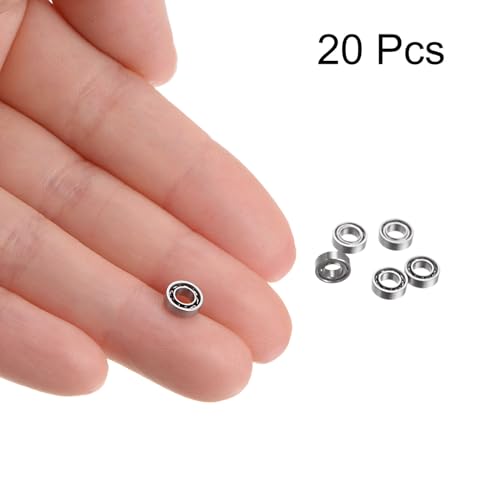 uxcell 20pcs MR63 Deep Groove Ball Bearings 3x6x2mm Chrome Steel Miniature Bearing Double Shielded Precision Bearings, P6 (ABEC 3) - size: 3x6x2mm