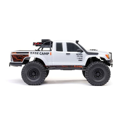 Axial RC Truck 1/10 SCX10 III Base Camp 4X4 Rock Crawler Brushed RTR (Battery and Charger Not Included), White, AXI-1375T1