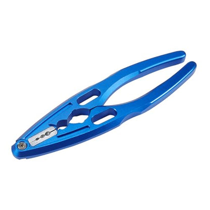 Universal RC Shock Pliers & Spring Clamp Tool w/Ball End Hex Driver - Aluminum Multi-Function for Shock Assembly & Turnbuckles - Fits 1/10 1/8 Scale RC Car Truck Buggy Rock Crawler (Blue)