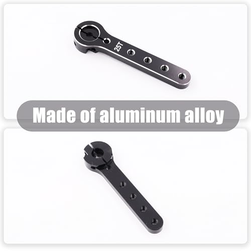 25T Metal Servo Arm 56mm for 30-100CC Balsa Airplanes 1/10 RC(2PCS Black) | Extension Servo Horn for 1/10 Car Boat Futaba HSP Wltoys Axial SCX10 Parts,CNC Machining - color: 2pcs Black