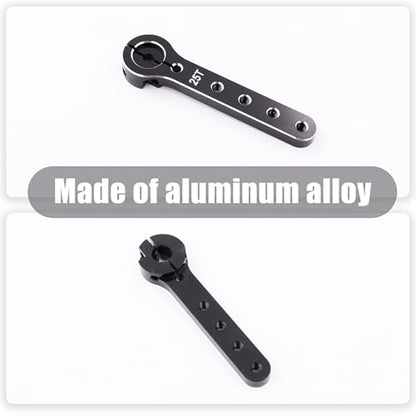 25T Metal Servo Arm 56mm for 30-100CC Balsa Airplanes 1/10 RC(2PCS Black) | Extension Servo Horn for 1/10 Car Boat Futaba HSP Wltoys Axial SCX10 Parts,CNC Machining - color: 2pcs Black