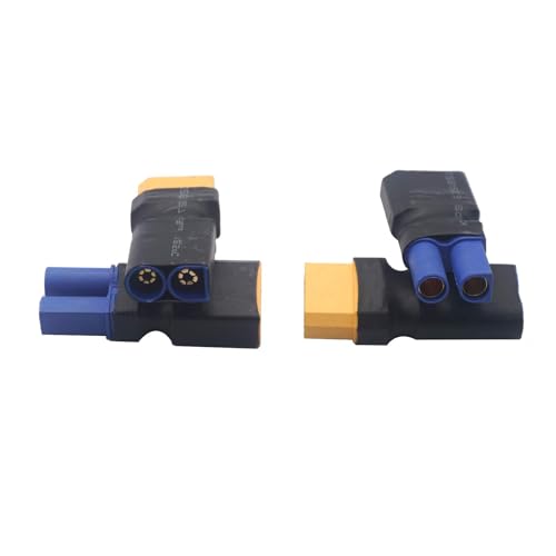 XT90 to EC5 Adapter, 4-Pack, No-Wire Connector | For RC LiPo and NiMH battery, charger and ESC connection, compact direct plug-in design