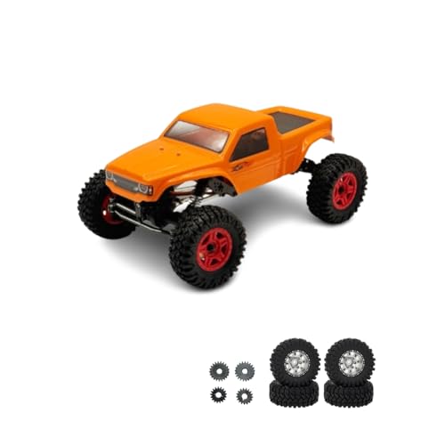 furitek Combo Terra COMP w Portal Gear Over Drive + Brass Rim 1.2" n Tire – 1/18 RTR Crawler - RC Rock Crawler 1/18 Scale w Carbon Fiber Chassis n 2-in-1 Outrunner Brushless System - color: Orange (W Gear + Tire)