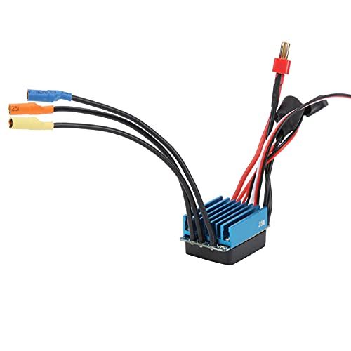 RC 35A Sensorless Brushless ESC, Waterproof Speed Controller for 1/10 1/14 1/16 1/18 RC Car, 4 Poles ESC with Overheat Protection and Splash Proof Design, Compatible with