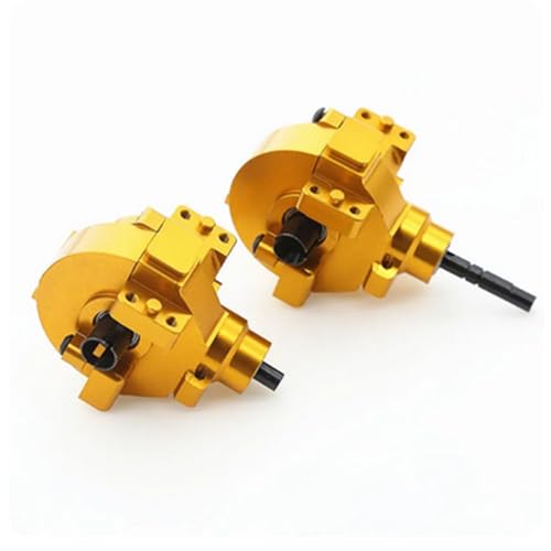 RC Drive Diff Gear Box for HSP 1/10 94107 94106 94123 94108 RC Front Rear Gearbox Assembly Aluminum Alloy Differential Upgrade Parts (Golden) - color: Golden