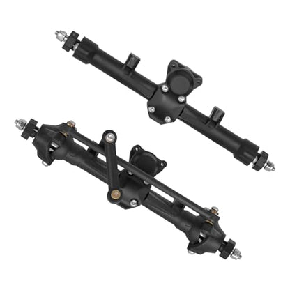 Steering Axle Front & Rear Axles Set Original Straight & Steering Axles for SCX24 AX24 Deadbolt JLU C10 Bronco Gladiator Axial 1/24 RC Crawler, Plastic Assembled Portal Axle Replacement for AXI31609