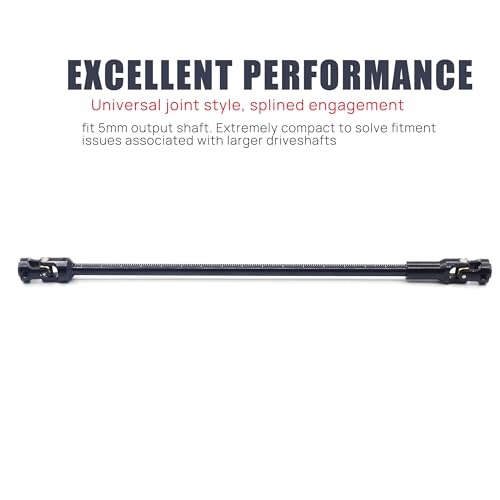 Stainless Steel DriveShaft Cut to Length for 1/10 Crawler SCX10(Black) | SCX10 Drive Shaft,Cut to Length Driveshaft,68-229mm U-Joint,for 1/10 RC LCG Rig Sportsy Scalers GSPEED Capra Pro Element DIY - color: Black