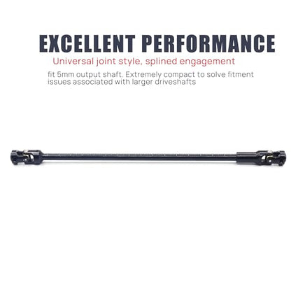 Stainless Steel DriveShaft Cut to Length for 1/10 Crawler SCX10(Black) | SCX10 Drive Shaft,Cut to Length Driveshaft,68-229mm U-Joint,for 1/10 RC LCG Rig Sportsy Scalers GSPEED Capra Pro Element DIY - color: Black