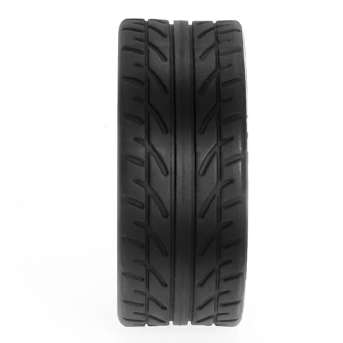 REDSPIDER 1/10 On Road Tires and Metal Wheels 12mm Hex RC Rally Racing Tyres OD 2.55" 4PCS for Tamiya TT01 TT02 XV01 TA06 A959 PTG2 HPI KYOSHO PTG2 Traxxas 1:10 Street Touring Drift Car (Titanium) - color: Titanium