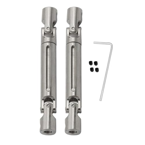 Fancyes 2Pcs Drive Shafts Replacement with Wrench and Screws Transmission Shafts for MN82 MN78 LC79 1/12 RC Carwler Car Accessory, Silver - color: Silver