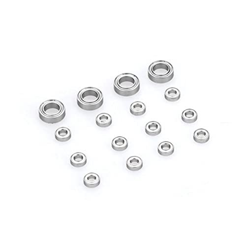 16PCS Steel Bearing 3X6X2mm 6X10X3mm for WPL C14 C24 B36 MN D90 MN-90 MN99S RC Car Spare Parts Upgrade Accessories (Parts), Silver, LiKEEHNZZS362