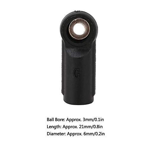 Dilwe 10PCS M4 Rod End Linkage Ball Fit for Axial SCX 1/10 RC Car Crawler RC Accessories, M4 Link Linkage Rod End Width Balls Joint Set RC Car Parts(Straight)