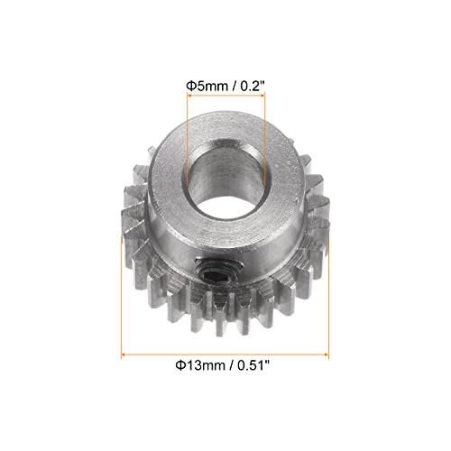 HARFINGTON Pinion Gear 5mm Bore 25T Mod 0.5 Stainless Steel Spur Diff Differential Motor Gear RC Car Replacement Parts - style: 25T