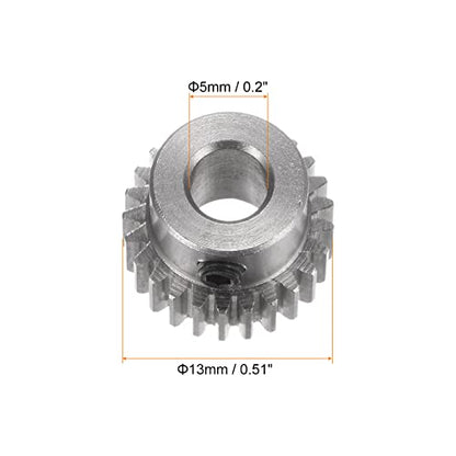 HARFINGTON Pinion Gear 5mm Bore 25T Mod 0.5 Stainless Steel Spur Diff Differential Motor Gear RC Car Replacement Parts - style: 25T