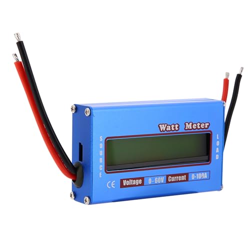 Fafeicy Digital Watt Meter RC Power Analyzer with LCD Display DC 60V 100A for Voltage Current Power Solar Battery Monitoring