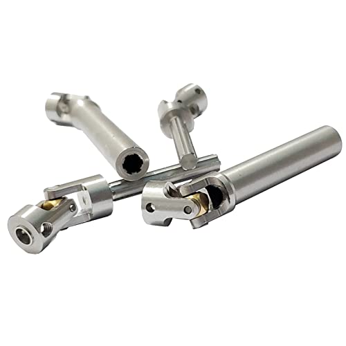 2Pcs Stainless Steel Drive Shafts 92-125mm for 1/10 RC Crawler | 3.62inch-4.91inch,Copper joint,Sturdy,Silver - size: 92mm-125mm