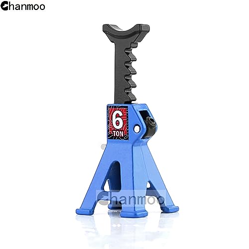 1/24 RC Toy Jack Stands 1/18 Simulation 6 Ton Metal Adjustable Mini Jacks Stand for 1:18 1:24 Scale Crawler Car Axial SCX24 Kyosho Tamiya HSP FCX24 TRX4M SCX24 AX24 Ford Bronco (Blue, 2 PCS) - color: Blue