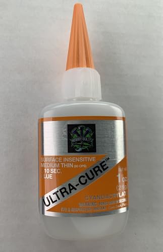 Bob Smith Ultra-Cure Surface Insensitive Medium Thin Cyanoacrylate Glue, 1 oz, 10 Second Bond Time, RC Car Tire Glue. BSI, Hobby Bolts, CA, Made in the USA!