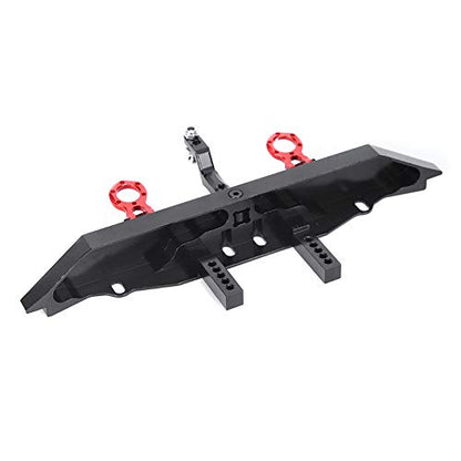 Aluminium Alloy Tail Rear Bumper with Towing Hooks for 1/10 RC Car, CNC Accurate Machined, and, Black