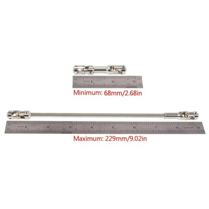Steel Cut to Length Driveshaft Universal Joint Drive Shaft 68-229mm 2PCS for 1/10 RC Crawler LCG Rigs Sportys Scalers Capra SCX10 Pro (Black) - color: Black