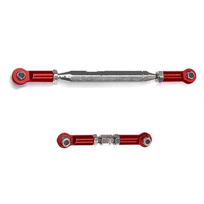 RC Car Rod Linkage Compatible with MN D90 D99 FJ-45 1/12 RC Car Crawler Metal Adjustable Steering Linkage Servo Link Pull Rod Turnbuckle(Red) - color: Red
