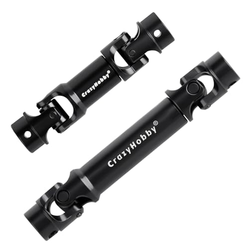 2PCS RC Drive Shafts Front Rear Centre Shaft Heavy Duty Steel for TRX4M 1/18 RC Crawler Upgrades (Black) - color: Black