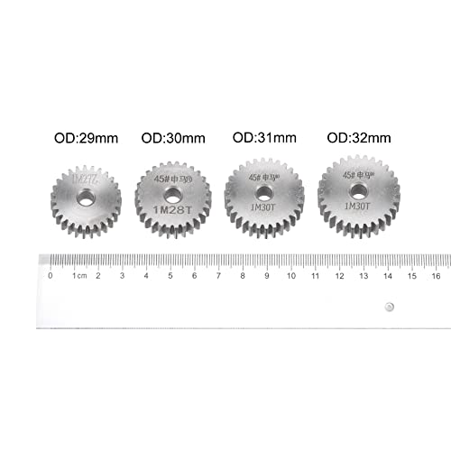 HARFINGTON Straight Spur Gear 6mm Bore 30T Mod-1 Hardened 45# Steel Spur Diff Differential Motor Gear RC Car Replacement Parts - style: 30T