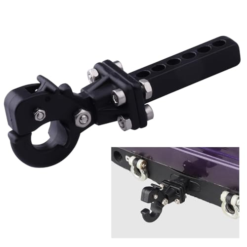 Hobbypark Metal Scale Trailer Hitch Tow Hook Drop Hitch Receiver for 1/10 RC Crawler Traxxas TRX4 Axial SCX10 Rear Bumper Parts (Black)