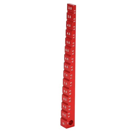 Ride Height Gauge, Aluminum Alloy Chassis Ride Height Gauge 3‑10mm 0.1-0.4in Ride Height Gauge Ruler for 1/10 RC Drift Car (Red) - color: Red